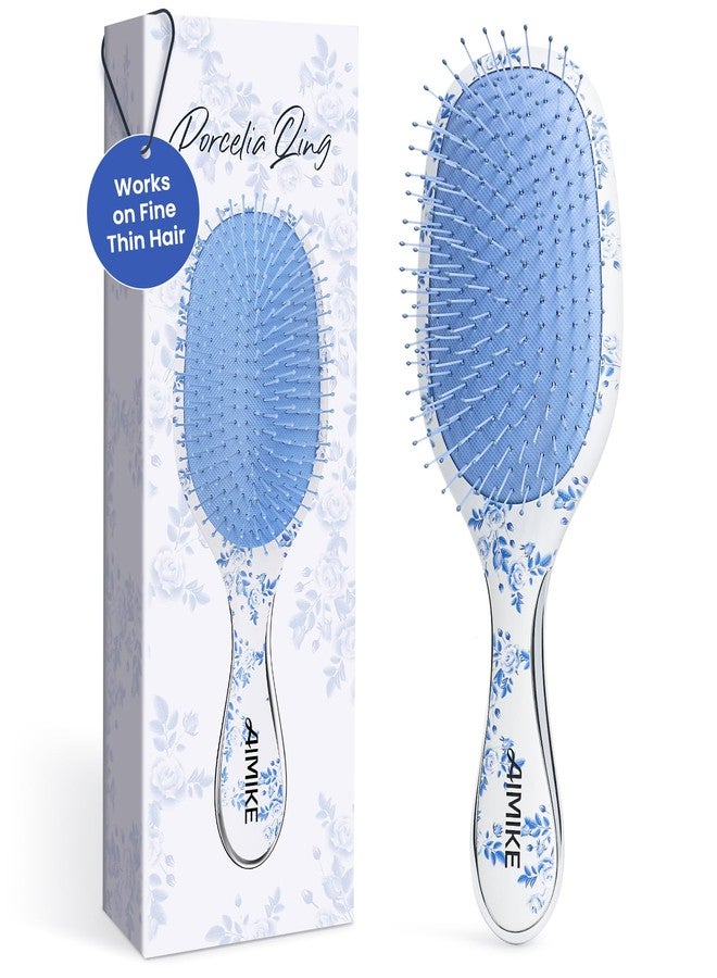 AIMIKE Porcelia Qing Detangler Brush, Pain-Free Detangling Brush with Soft FlexGlide Bristles, No Breakage or Pulling, Paddle Hair Brushes for Women Girls, Fast & Gentle Detangling for Thin Fine Hair - Image 1